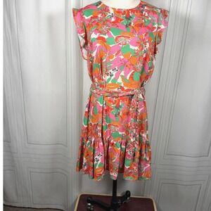 Marine Layer Laney Mini Dress - Large -Linen Blend - Floral Print